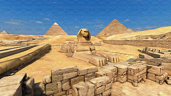 Oil on Canvas, Ultra , Background , Great Sphinx HD wallpaper