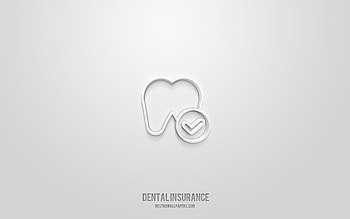 Dental insurance 3d icon, white background, 3d symbols, Dental insurance, insurance icons, 3d icons, Dental insurance sign, insurance 3d icons HD wallpaper