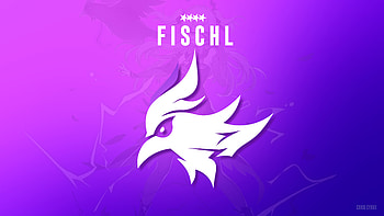Fischl Pink Purple Background Genshin Impact HD wallpaper