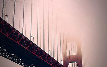 Cities, City, Fog, Bridge HD wallpaper