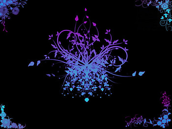 Purple fantasy, purple, leaves, swirls, petals, flowers HD wallpaper