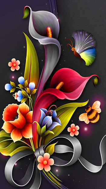 Colorful Bouquet, bouquet, colorful, colors, artistic, flower HD phone wallpaper