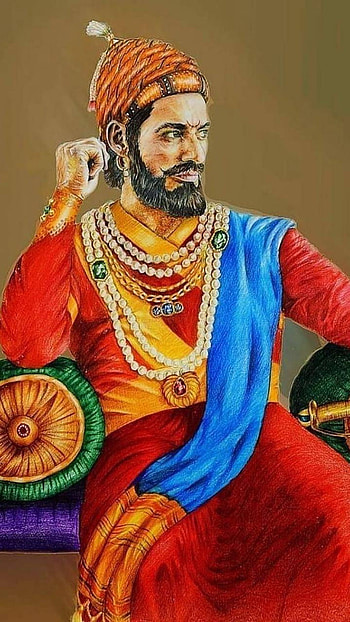 Shivaji Maharaj, Painting, Chatrapati Shivaji Maharaj, Maratha King HD phone wallpaper