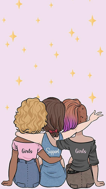 friends, pose of girls HD phone wallpaper
