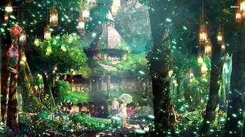 Magical forest Anime , Forest , Couple - Anime no. HD wallpaper