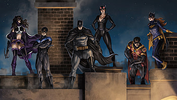 Batman Family , catwoman, batman, nightwing, batgirl, superheroes, artwork, art, digital-art, deviantart HD wallpaper