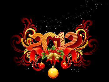 2012, bell, colorful, colors, stars, beauty, xmas, holiday, magic christmas, new year, bow, christmas balls, merry christmas, magic, ribbon, balls, beautiful, bells, happy new year, pretty, christmas, christmas bells, ball, red, lovely HD wallpaper