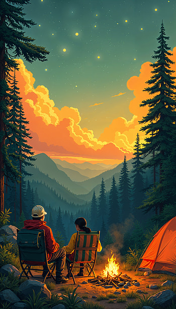 Serene Camping Nights: A Perfect , camping, forest HD phone wallpaper