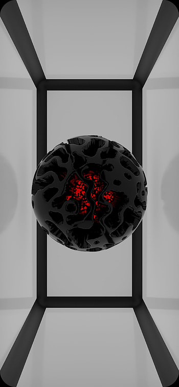 3D ball, black, abstract HD phone wallpaper