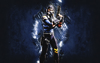 Fortnite Bravo Leader Skin, Fortnite, main characters, blue stone background, Bravo Leader, Fortnite skins, Bravo Leader Skin, Bravo Leader Fortnite, Fortnite characters HD wallpaper