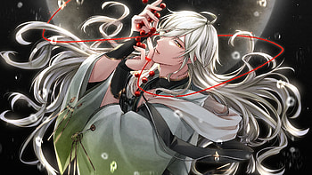 White Hair Anime Boy Wearing Black White Dress Anime Boy HD wallpaper
