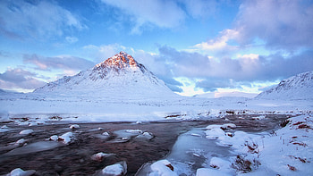 Snow Mountains Winter Scenery , nature, mountains, winter HD wallpaper