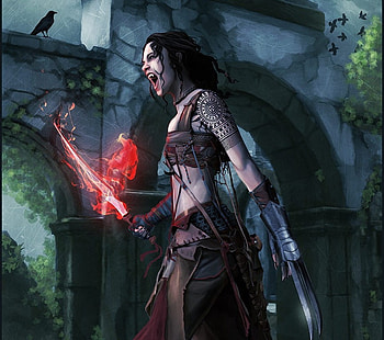Vampire Amazon, amazon, girl, vampire HD wallpaper