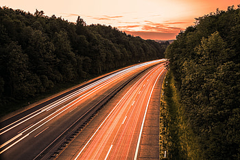 Highway Movement Lights Track Bridge Speed Trails, long-exposure, trails, highway, bridge, graphy HD wallpaper