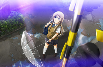 The Rains Stopped, Anime Girl, Umbrella, Kotobuki, Water, Mugi, School Bag, Anime, Smile, K-ON, Tsumugi, Tsumugi Kotobuki, Rays of Light, Blonde, Blushing, Big Eyes, Puddles HD wallpaper