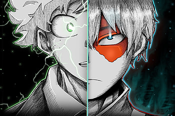 Shoto Todoroki, Izuku Midoriya, Anime, My Hero Academia HD wallpaper