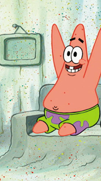 patrick star, watching television HD phone wallpaper