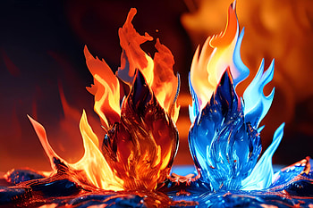 AI Art : Dual Flame Fusion, AI Art HD wallpaper