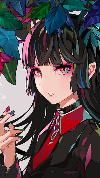 Midnight Bloom: Original Anime Beauty, black hair, long hair, Anime, Original HD phone wallpaper
