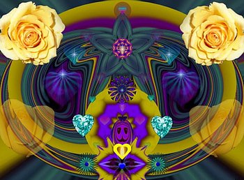 Blue Diamond, eye candy, Abstract, 3D, fractal, collage HD wallpaper