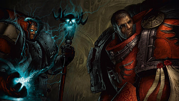 blood angels, 40k, armor, warhammer, staff, komdesand, the librarian HD wallpaper