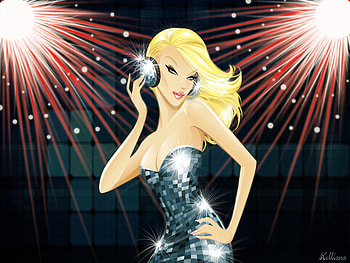 Jessica, glamour, party, blond, fantasy, silver, woman HD wallpaper