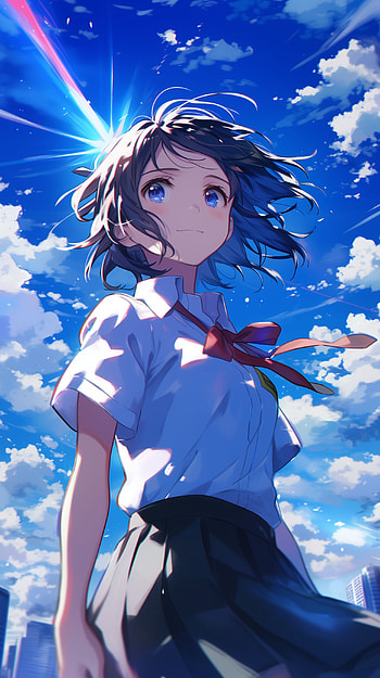 Your Name Anime - Skyward Gaze, Your Name., Anime, Mitsuha Miyamizu HD phone wallpaper