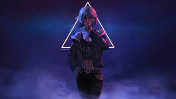 Urban Neon Triangle Cyberpunk Girl, cyberpunk, girl, artist, artwork, art, digital-art, pixiv HD wallpaper