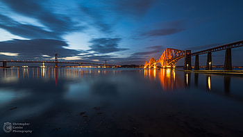 Cities, Architecture, Bridge, Backlight, Illumination, Edinburgh, Fort Bridge, Forth Bridge, Fife HD wallpaper