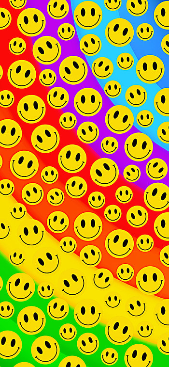 Rainbow Smileys, happy, colorful HD phone wallpaper