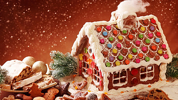 Gingerbread house , Festive vibes, Delicious treats, Winter wonderland HD wallpaper