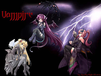 Vampires, lightning, anime, collage HD wallpaper