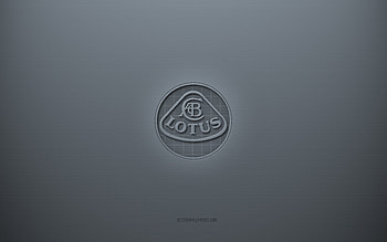 Lotus logo, gray creative background, Lotus emblem, gray paper texture, Lotus, gray background, Lotus 3d logo HD wallpaper