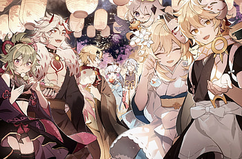Kamisato Ayato, Kamisato Ayaka (Genshin Impact), Thoma (Genshin Impact), Arataki Itto, Kuki Shinobu, video game, Genshin Impact HD wallpaper