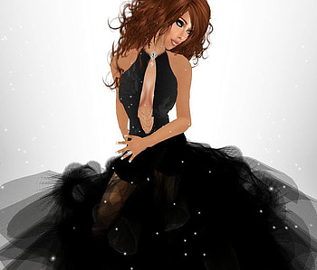 Lady in Black, lady, abstract, fantasy HD wallpaper