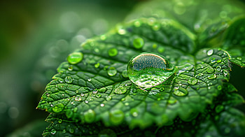 Dew-Drenched Leaf, dew drop HD wallpaper