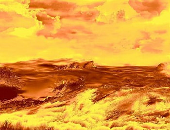 ornge skys, oranges, skys, sunsets, clouds, rivers HD wallpaper