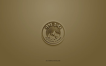 Cusco FC, creative 3D logo, brown background, Peruvian Primera Division, 3d emblem, Peruvian football club, Cusco, Peru, 3d art, Liga 1, football, Cusco FC 3d logo HD wallpaper