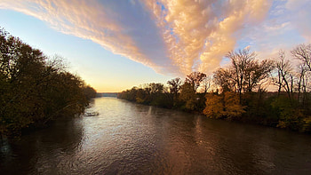 South eastern Pennsylvania, sky, water, usa, trees, clouds, sunset HD wallpaper