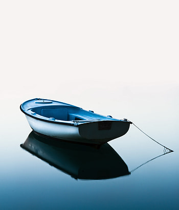Boat, reflections, minimal HD phone wallpaper