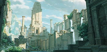 Enchanted Ruins: A Fantasy Cityscape in, fantasy, city, fantasy city HD wallpaper