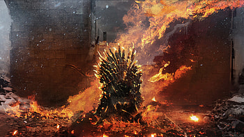 Thron on Fire, Iron Throne HD wallpaper