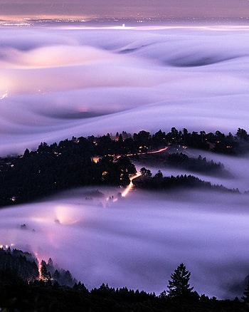 Nature, Twilight, Clouds, View From Above, Dusk, Hills, Evening HD phone wallpaper