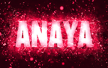 Happy Birtay Anaya, , pink neon lights, Anaya name, creative, Anaya Happy Birtay, Anaya Birtay, popular american female names, with Anaya name, Anaya HD wallpaper