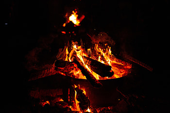 Fire, Bonfire, Dark, Flame HD wallpaper