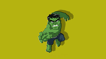 Hulk Chibbi Minimal , hulk, superheroes, artist, artwork, digital-art, minimalism, minimalist, artstation HD wallpaper