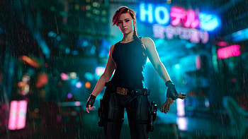 Gina And The Neon City, artist, artwork, digital-art, deviantart HD wallpaper