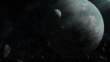 Universe, Dark, Planet, Satellite HD wallpaper