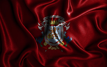 Caracas flag, , silk wavy flags, Venezuelan states, Day of Caracas, fabric flags, Flag of Caracas, 3D art, Caracas, South America, States of Venezuela, Caracas 3D flag, Venezuela HD wallpaper