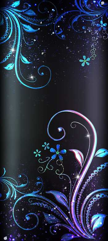 Curved flower, art, blue, simple HD phone wallpaper